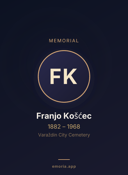 Memorial portrait of Franjo Košćec