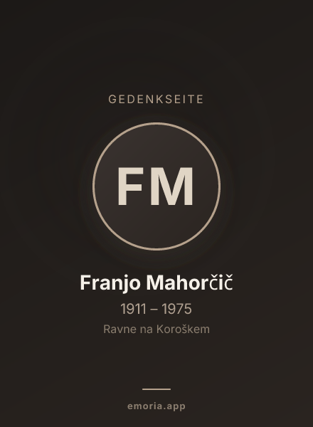 Gedenkportrait von Franjo Mahorčič