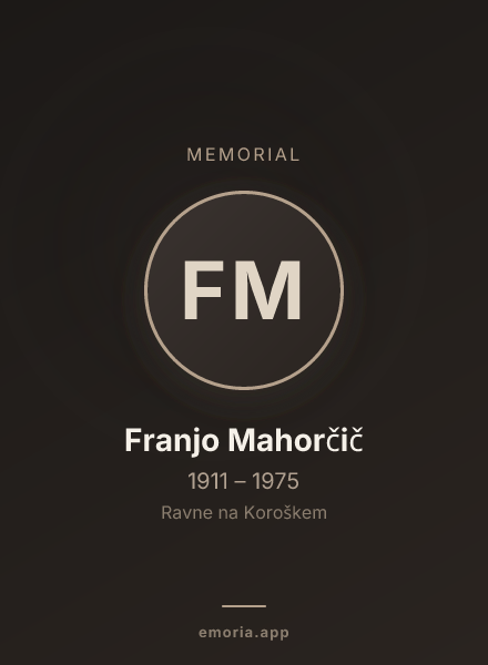 Memorial portrait of Franjo Mahorčič