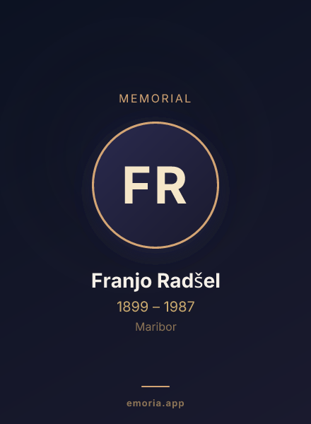 Memorial portrait of Franjo Radšel
