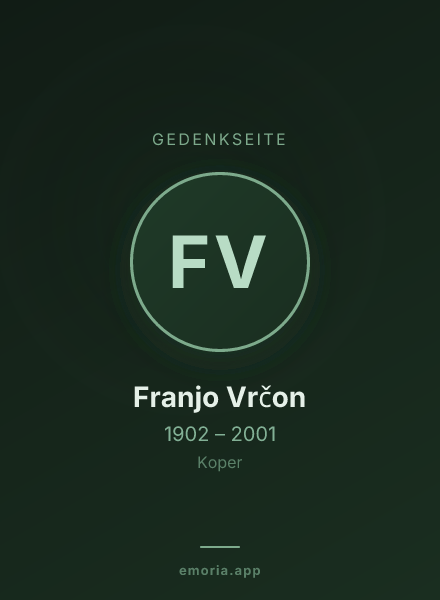 Gedenkportrait von Franjo Vrčon
