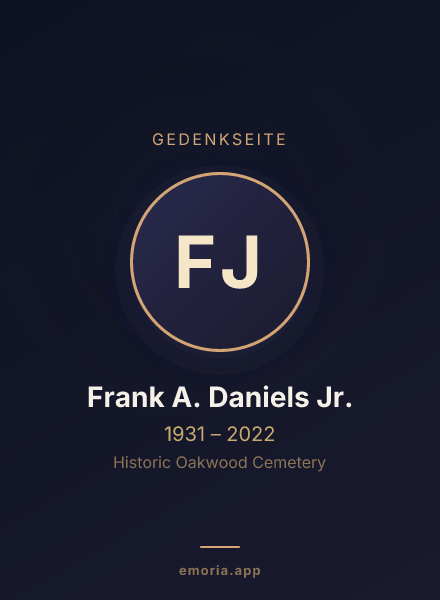 Gedenkportrait von Frank A. Daniels Jr.