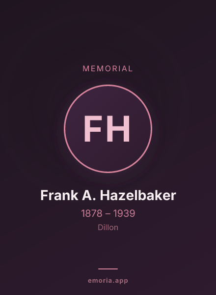 Memorial portrait of Frank A. Hazelbaker