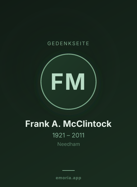 Gedenkportrait von Frank A. McClintock