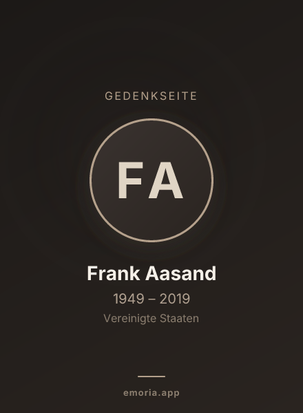 Gedenkportrait von Frank Aasand