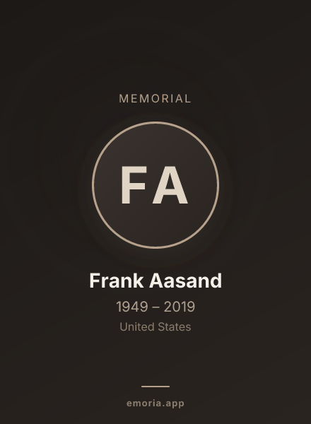 Memorial portrait of Frank Aasand
