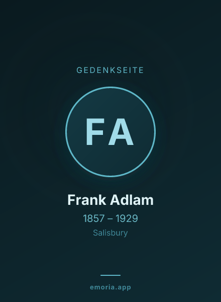 Gedenkportrait von Frank Adlam
