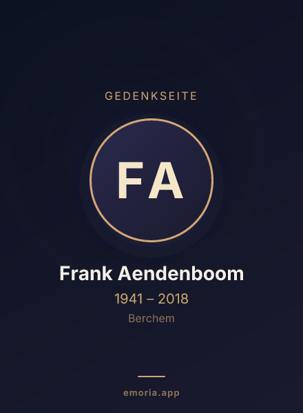 Gedenkportrait von Frank Aendenboom
