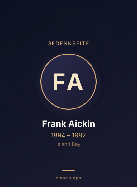 Gedenkportrait von Frank Aickin