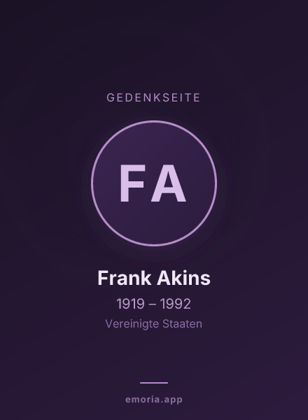Gedenkportrait von Frank Akins