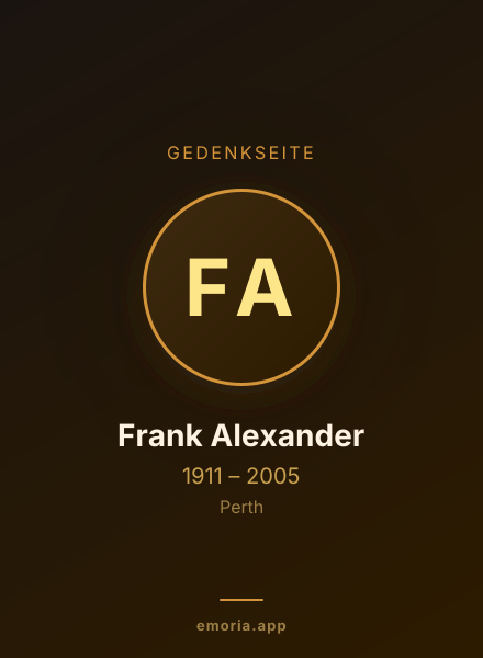 Gedenkportrait von Frank Alexander