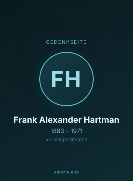 Gedenkportrait von Frank Alexander Hartman