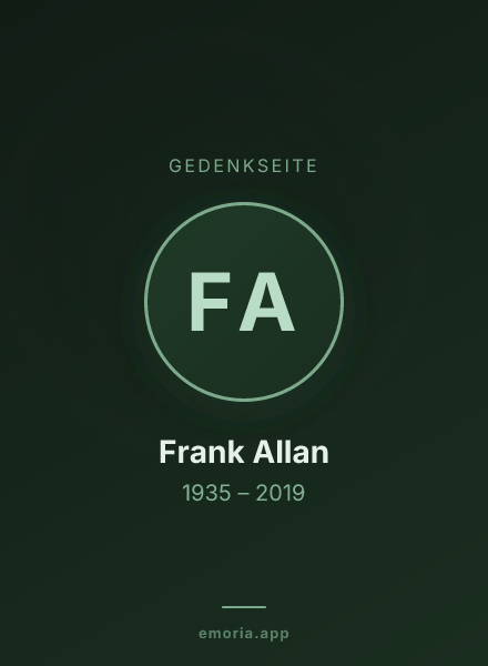 Gedenkportrait von Frank Allan