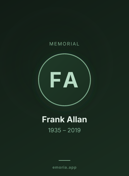 Memorial portrait of Frank Allan