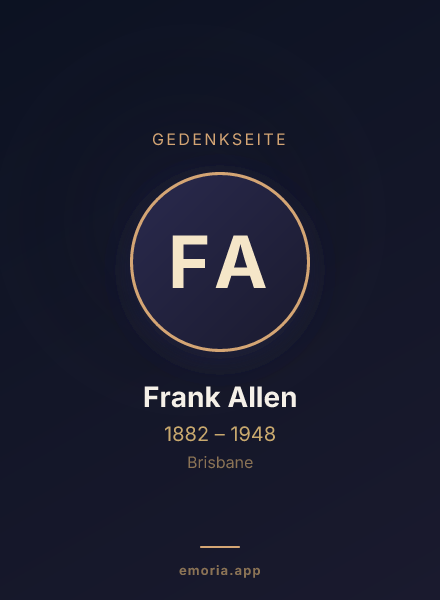 Gedenkportrait von Frank Allen