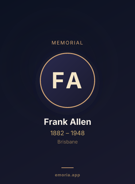 Memorial portrait of Frank Allen