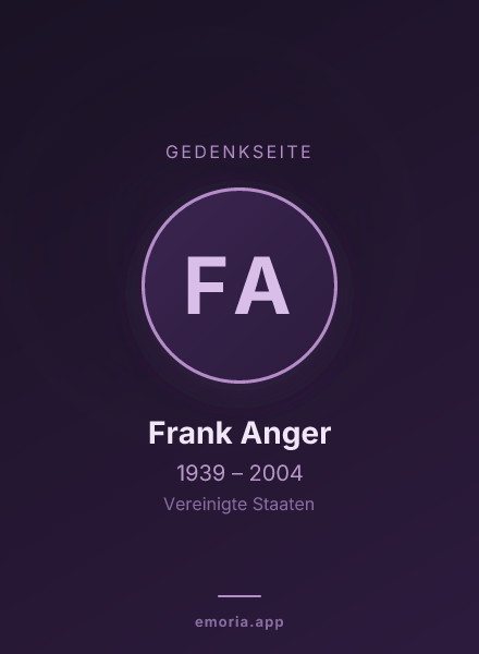 Gedenkportrait von Frank Anger