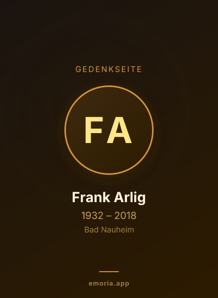 Gedenkportrait von Frank Arlig