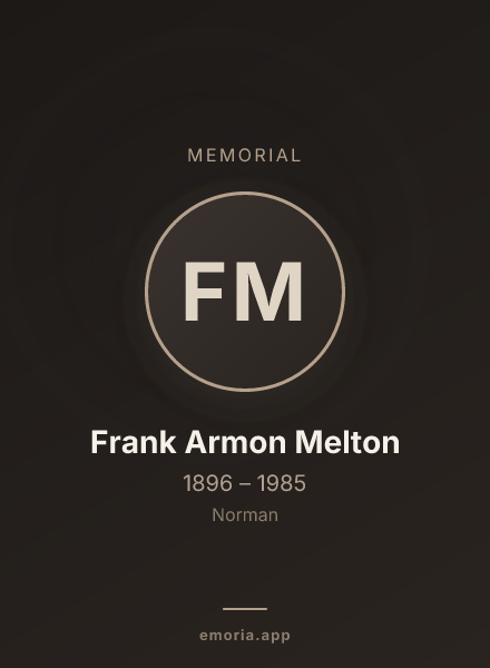 Memorial portrait of Frank Armon Melton