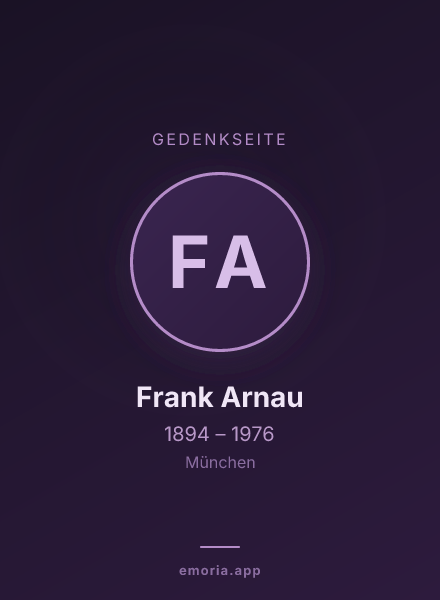 Gedenkportrait von Frank Arnau