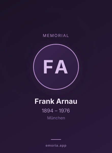 Memorial portrait of Frank Arnau
