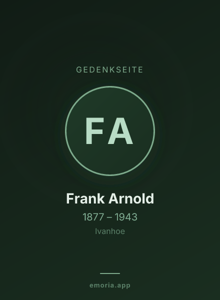 Gedenkportrait von Frank Arnold