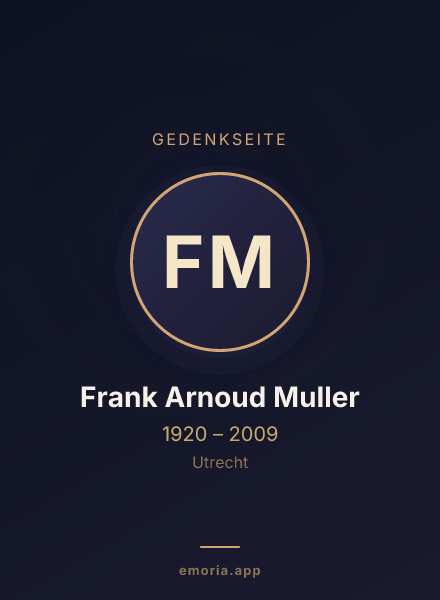 Gedenkportrait von Frank Arnoud Muller