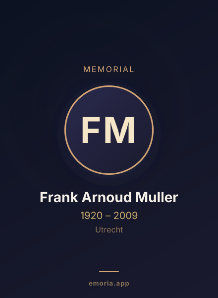 Memorial portrait of Frank Arnoud Muller