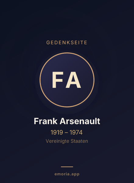 Gedenkportrait von Frank Arsenault