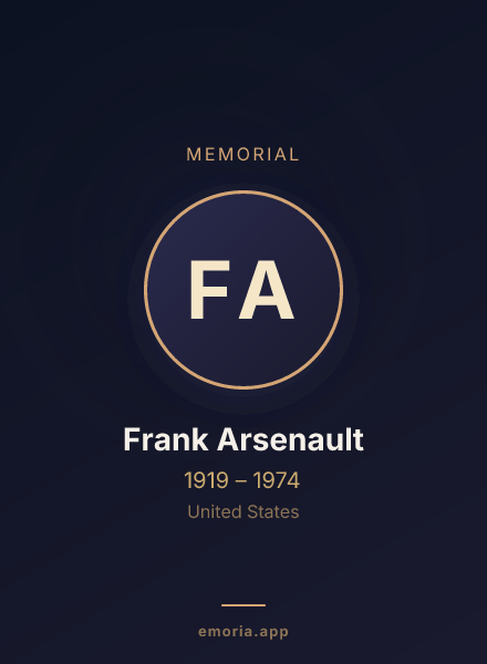 Memorial portrait of Frank Arsenault