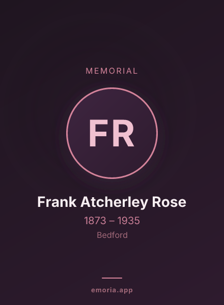 Memorial portrait of Frank Atcherley Rose