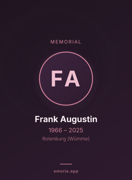 Memorial portrait of Frank Augustin