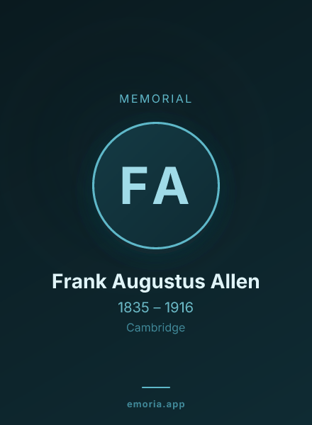 Memorial portrait of Frank Augustus Allen