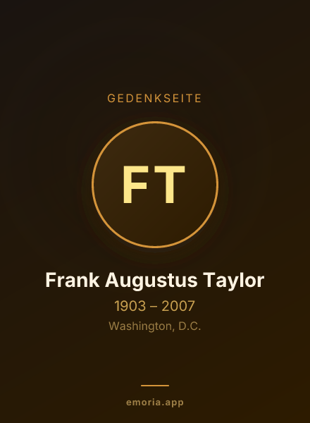 Gedenkportrait von Frank Augustus Taylor
