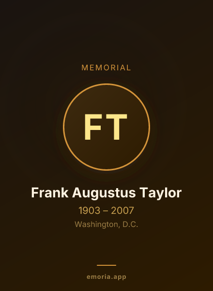 Memorial portrait of Frank Augustus Taylor