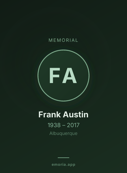 Memorial portrait of Frank Austin
