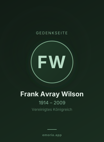 Gedenkportrait von Frank Avray Wilson