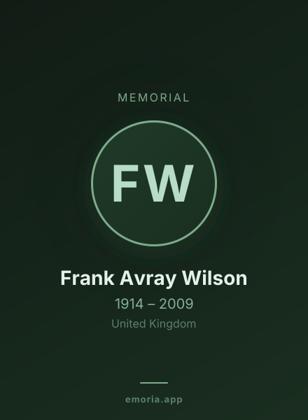 Memorial portrait of Frank Avray Wilson
