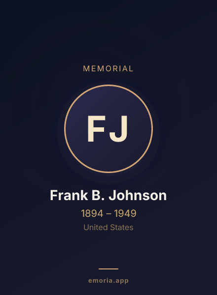 Memorial portrait of Frank B. Johnson