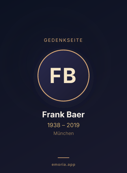 Gedenkportrait von Frank Baer