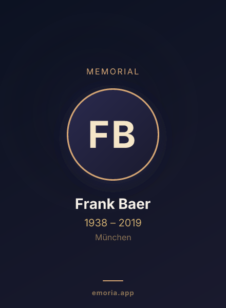 Memorial portrait of Frank Baer