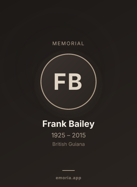 Memorial portrait of Frank Bailey