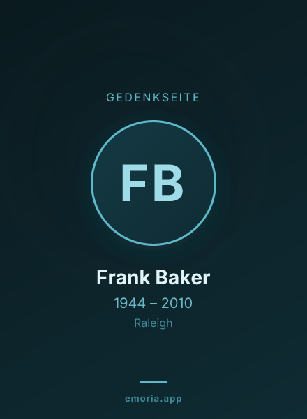Gedenkportrait von Frank Baker