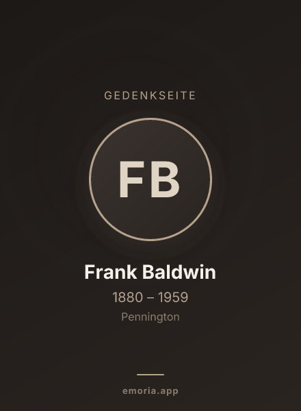 Gedenkportrait von Frank Baldwin