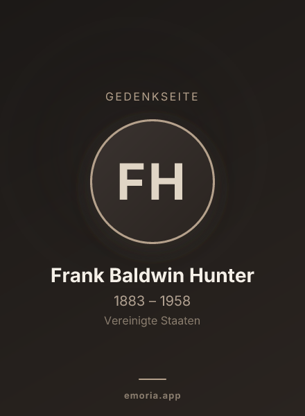 Gedenkportrait von Frank Baldwin Hunter