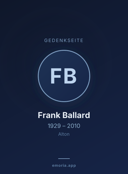Gedenkportrait von Frank Ballard