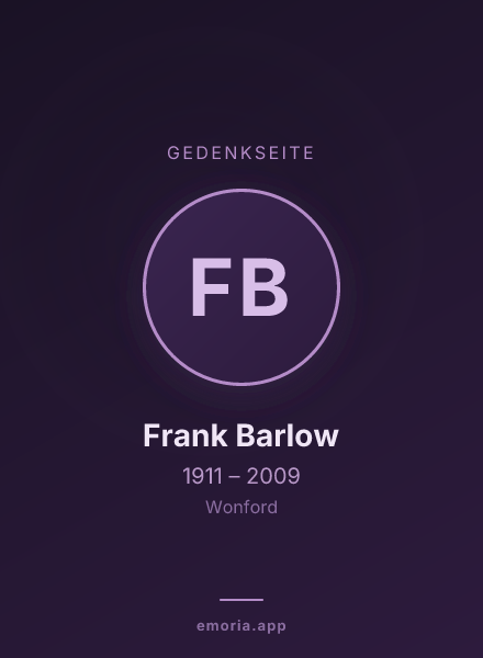 Gedenkportrait von Frank Barlow