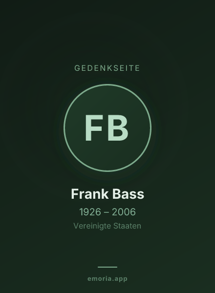 Gedenkportrait von Frank Bass