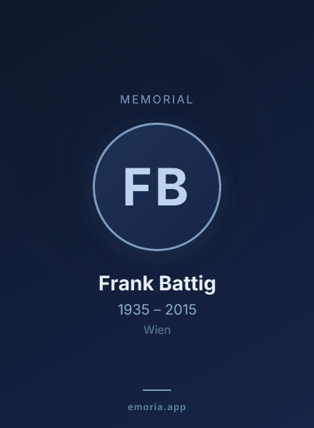 Memorial portrait of Frank Battig