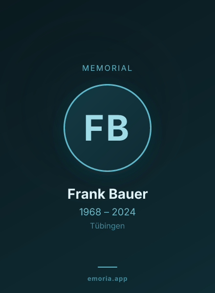 Memorial portrait of Frank Bauer